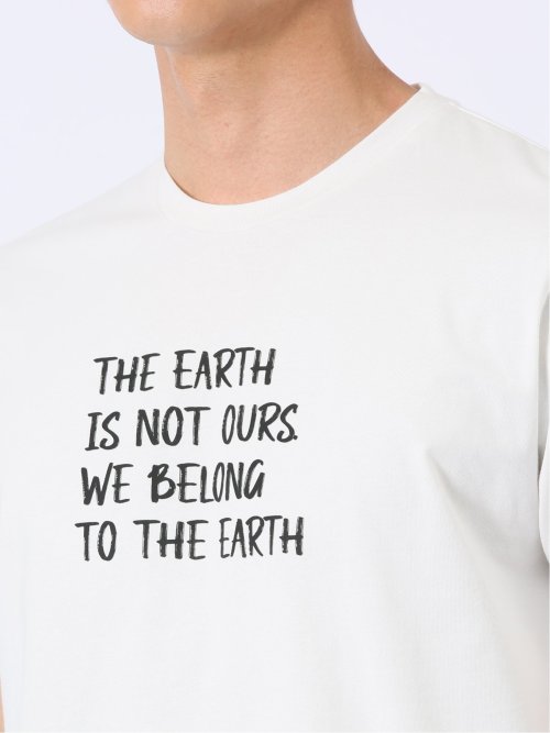 綿天竺 メッセージ ロゴ クルーネック 半袖 Tシャツ