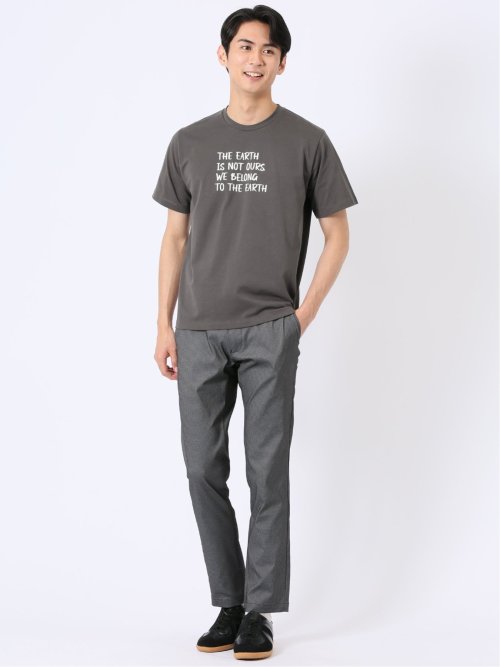 綿天竺 メッセージ ロゴ クルーネック 半袖 Tシャツ
