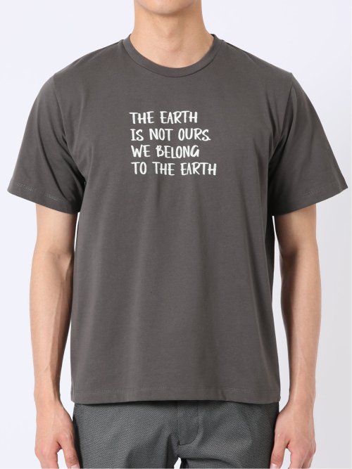 綿天竺 メッセージ ロゴ クルーネック 半袖 Tシャツ
