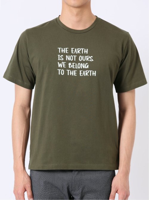 綿天竺 メッセージ ロゴ クルーネック 半袖 Tシャツ