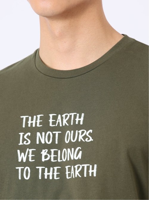 綿天竺 メッセージ ロゴ クルーネック 半袖 Tシャツ