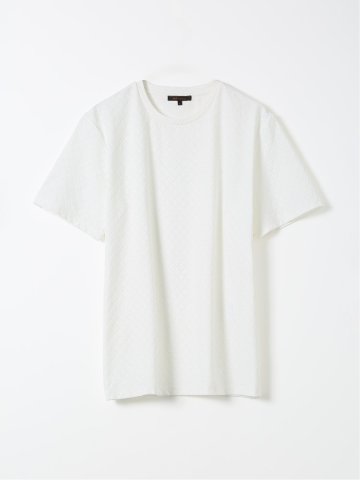 Tシャツ メンズ 半袖 クルーネック ジャガード ダイヤ柄