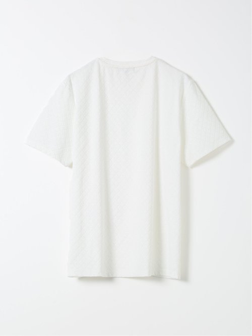 Tシャツ メンズ 半袖 クルーネック ジャガード ダイヤ柄