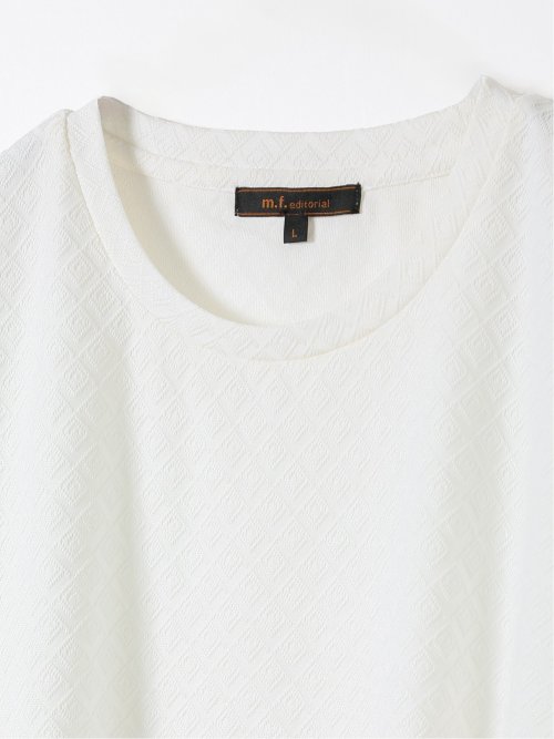 Tシャツ メンズ 半袖 クルーネック ジャガード ダイヤ柄