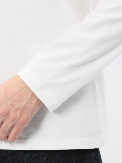 綿天竺 メッセージロゴ クルーネック長袖Tシャツ