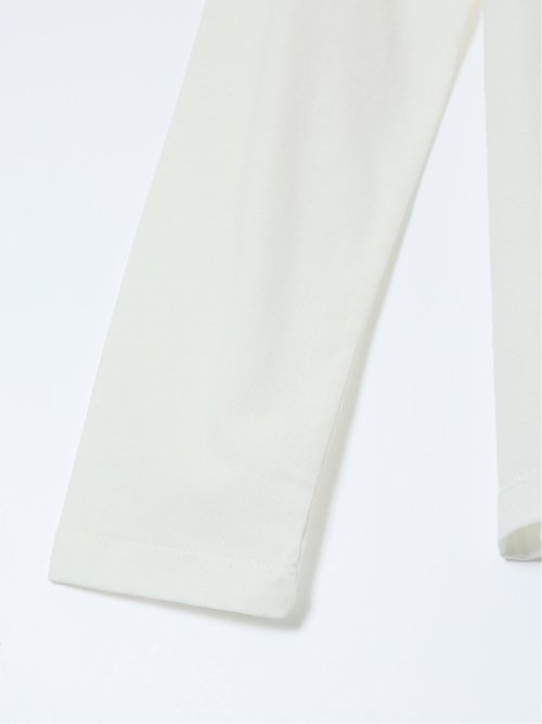 綿天竺 メッセージロゴ クルーネック長袖Tシャツ