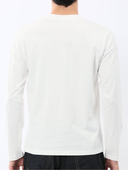 綿天竺 メッセージロゴ クルーネック長袖Tシャツ