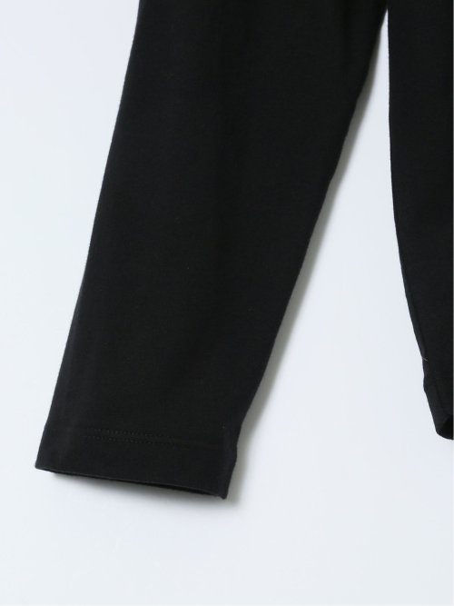 綿天竺 メッセージロゴ クルーネック長袖Tシャツ