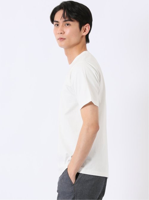 綿天竺 グラフィック プリント クルーネック 半袖 Tシャツ