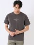 綿天竺 グラフィック プリント クルーネック 半袖 Tシャツ