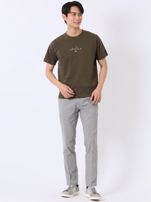 綿天竺 グラフィック プリント クルーネック 半袖 Tシャツ