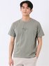 綿天竺 グラフィック プリント クルーネック 半袖 Tシャツ