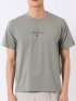 綿天竺 グラフィック プリント クルーネック 半袖 Tシャツ