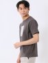 綿天竺 フォト プリント クルーネック 半袖 Tシャツ