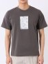 綿天竺 フォト プリント クルーネック 半袖 Tシャツ