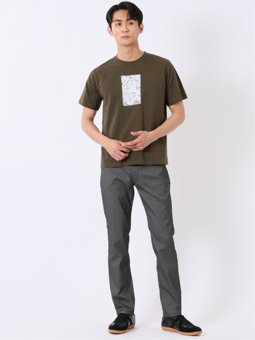 綿天竺 フォト プリント クルーネック 半袖 Tシャツ