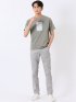 綿100% コットン 天竺 フォト プリント クルーネック 半袖 Tシャツ メンズ