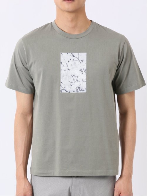 綿100% コットン 天竺 フォト プリント クルーネック 半袖 Tシャツ メンズ