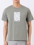 綿100% コットン 天竺 フォト プリント クルーネック 半袖 Tシャツ メンズ