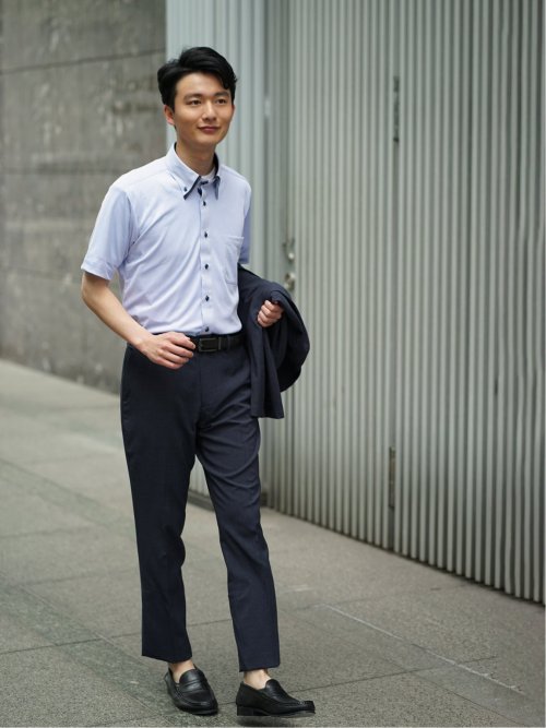 Biz クールパス ボタンダウン半袖 ビズシャツ