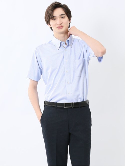 Biz クールパス ボタンダウン半袖 ビズシャツ
