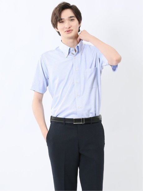 Biz クールパス ボタンダウン半袖 ビズシャツ