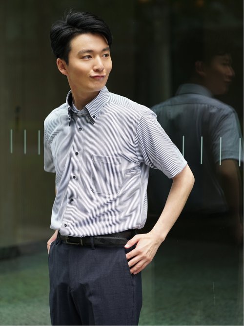 Biz クールパス ボタンダウン半袖 ビズシャツ