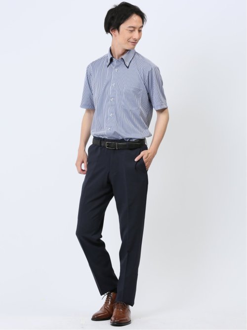 Biz クールパス ボタンダウン半袖 ビズシャツ