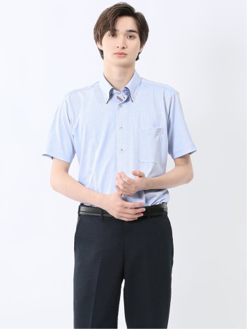 Biz クールパス ボタンダウン半袖 ビズシャツ