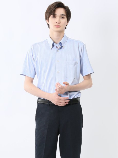 Biz クールパス ボタンダウン半袖 ビズシャツ