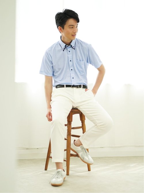 Biz クールパス ボタンダウン半袖 ビズシャツ