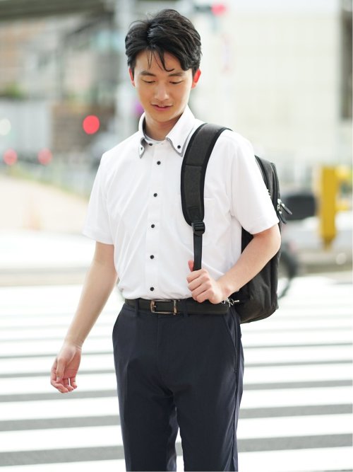 Biz クールパス ボタンダウン半袖 ビズシャツ