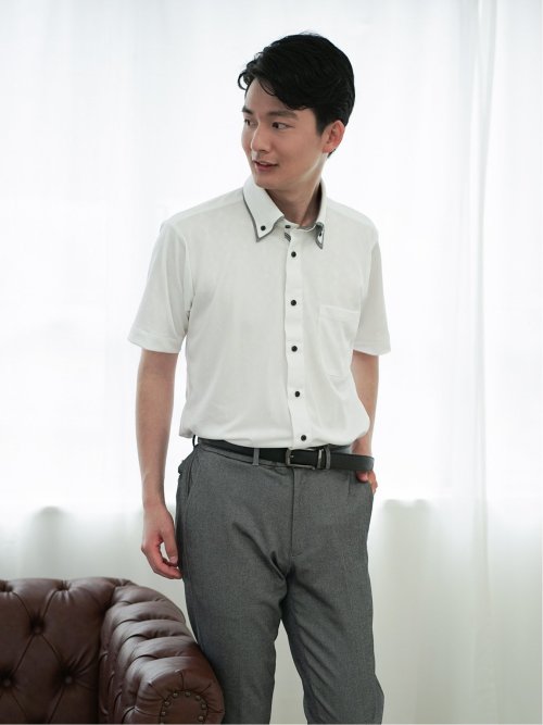 Biz クールパス ボタンダウン半袖 ビズシャツ