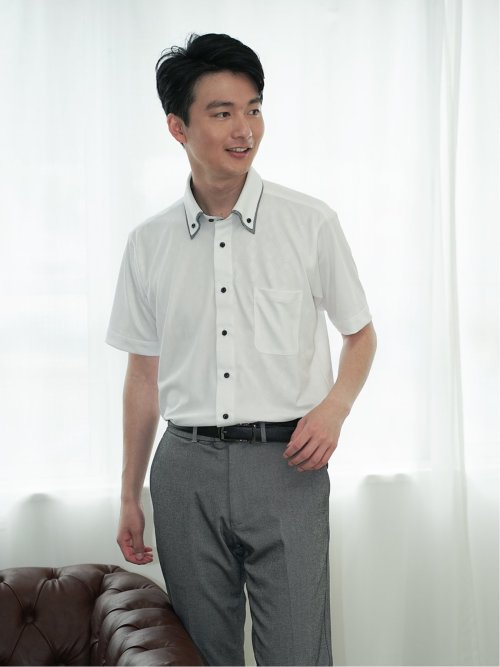 Biz クールパス ボタンダウン半袖 ビズシャツ