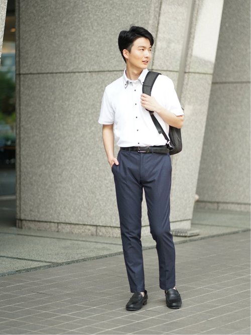 Biz クールパス ボタンダウン半袖 ビズシャツ