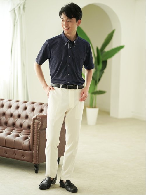 Biz クールパス ボタンダウン半袖 ビズシャツ