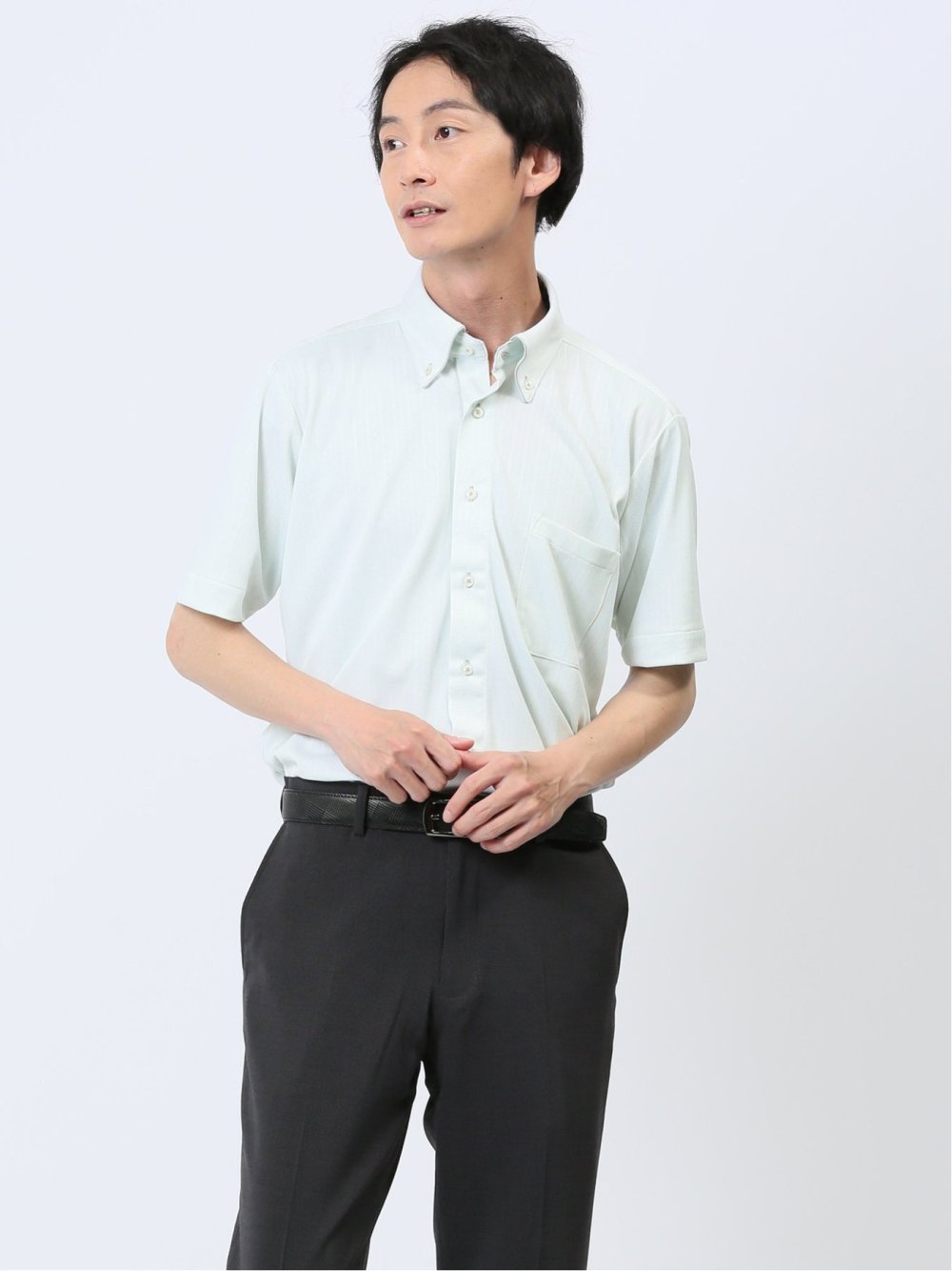 Biz クールパス ボタンダウン半袖 ビズシャツ