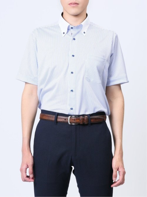 Biz クールパス ボタンダウン半袖 ビズシャツ