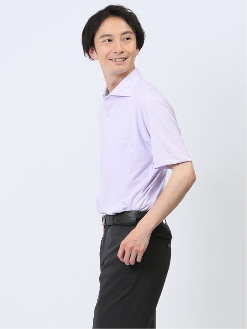 Biz クールパス ワイドカラー半袖 ビズシャツ