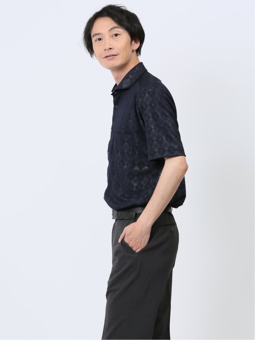 Biz クールパス ショートワイドカラー半袖 ビズシャツ