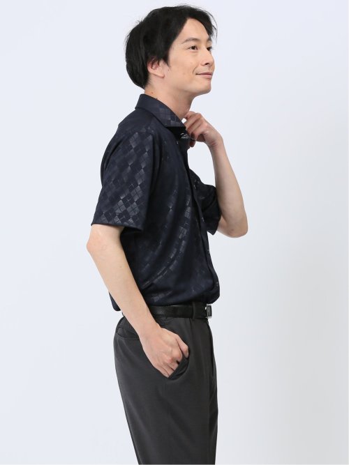 Biz クールパス ショートワイドカラー半袖 ビズシャツ