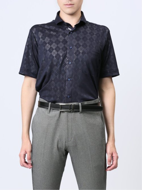 Biz クールパス ショートワイドカラー半袖 ビズシャツ