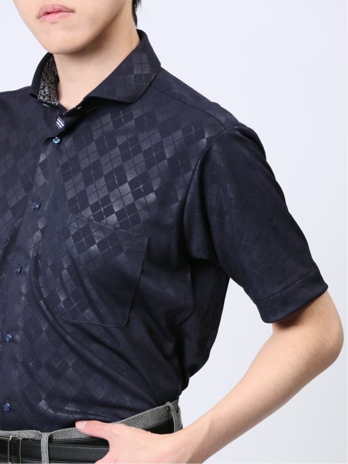 Biz クールパス ショートワイドカラー半袖 ビズシャツ