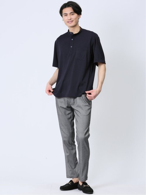 Biz クールパス バンドカラー半袖 ビズポロ