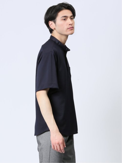 Biz クールパス バンドカラー半袖 ビズポロ