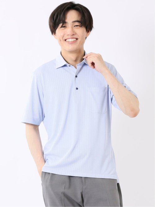 ストレッチ 吸水速乾 ノンアイロン クールパス ワイドカラー 半袖