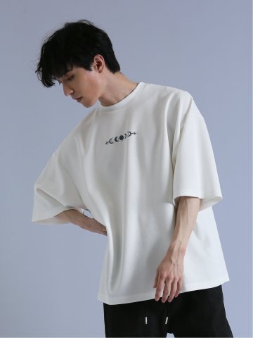幾何学アート クルーネック5分袖BIGＴシャツ