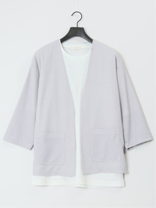 7分袖カーディガン&半袖Tシャツ アンサンブル