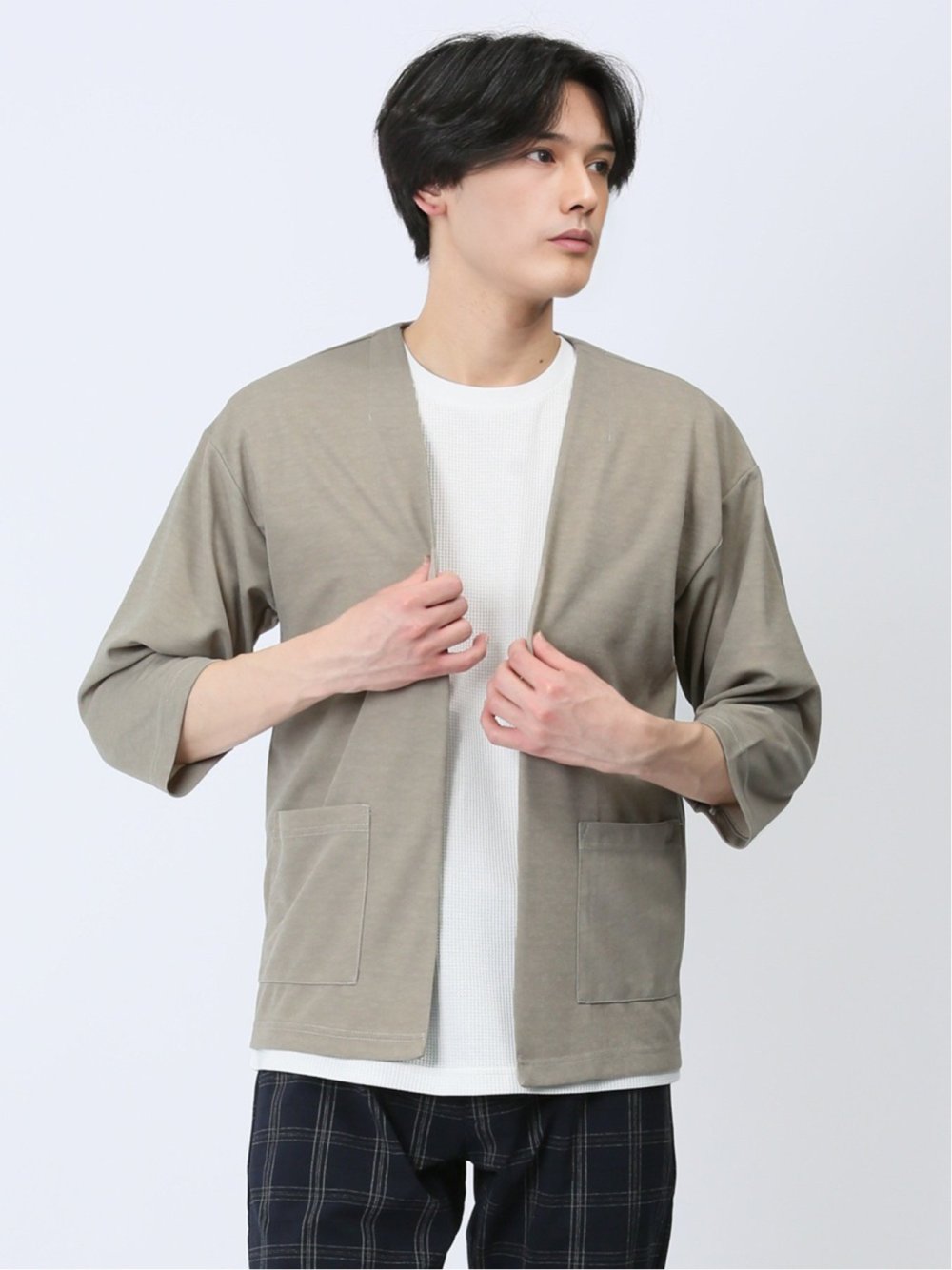 7分袖カーディガン&半袖Tシャツ アンサンブル