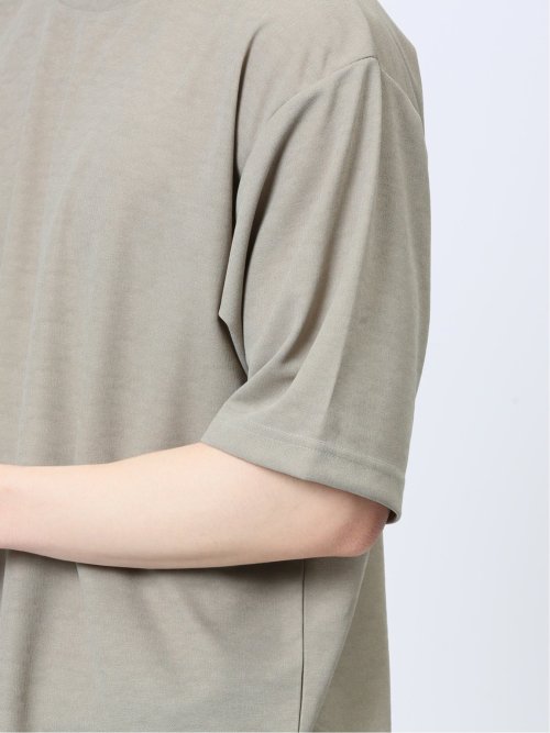 梨地 レイヤード風 クルーネック半袖Tシャツ